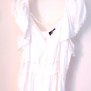 Angie White eyelet dress with crochet accents size XL